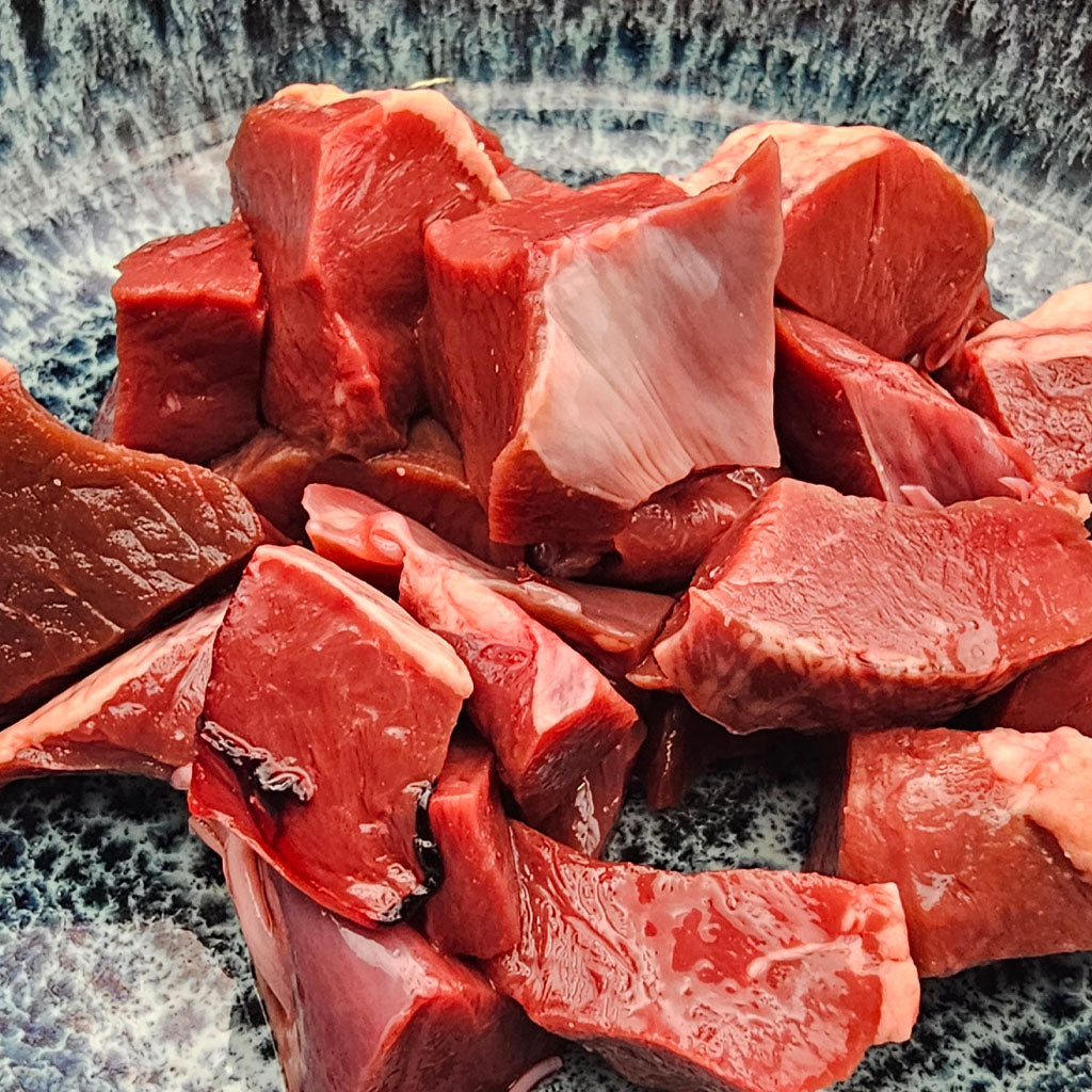 Rinderherz geschnetzelt – rohes Muskelfleisch für Hunde aus der Ostschweiz