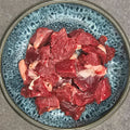 Rindfleisch geschnetzelt – rohes Muskelfleisch für Hunde aus der Ostschweiz
