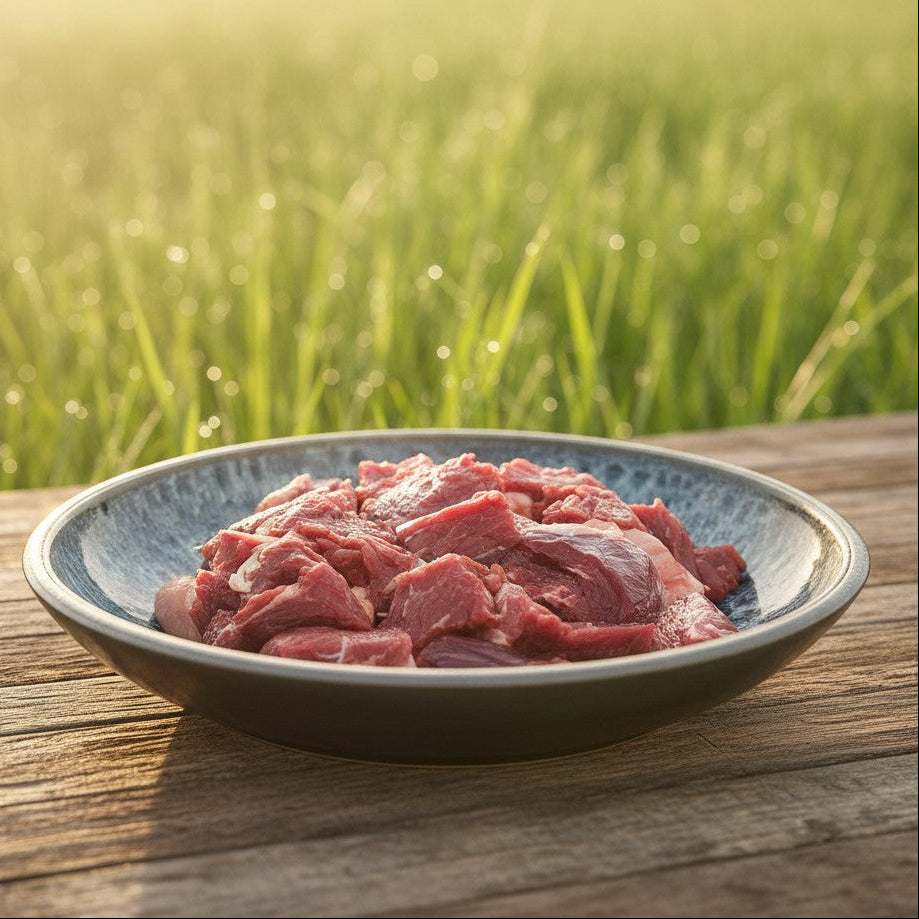 Rindfleisch geschnetzelt – rohes Muskelfleisch für Hunde aus der Ostschweiz