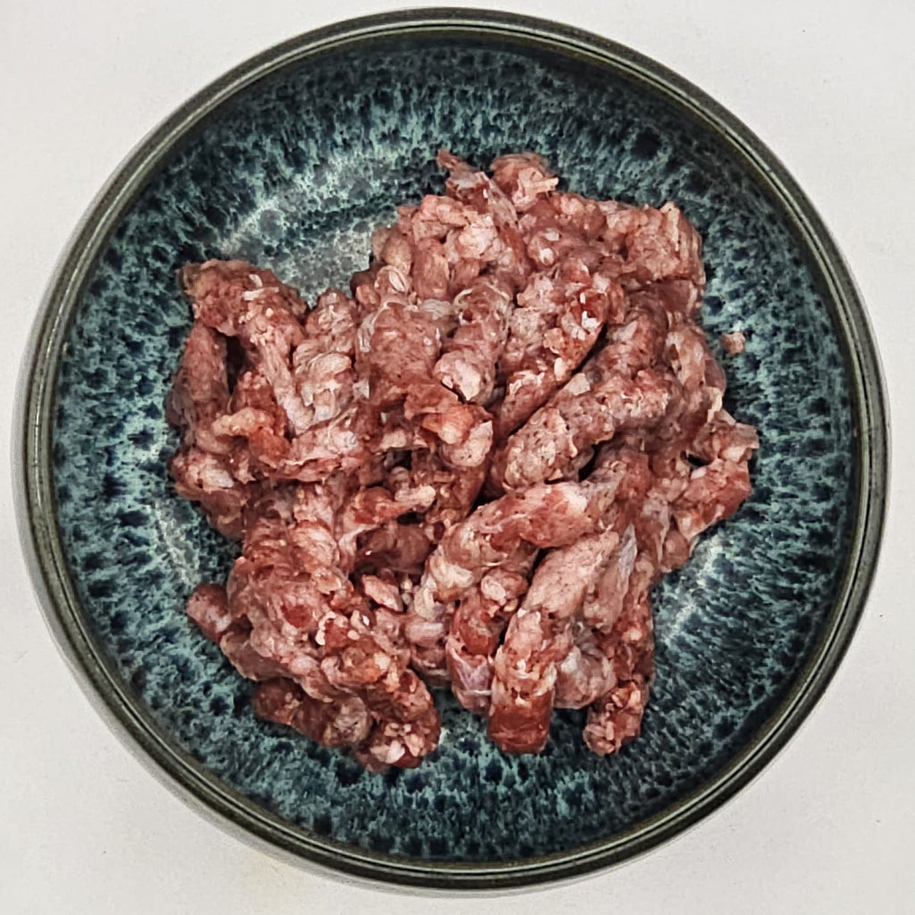 Wasserbüffelfleisch gewolft